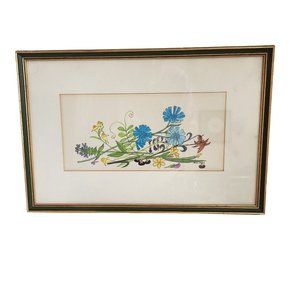 Spring Flowers Watercolor Picture Original signed